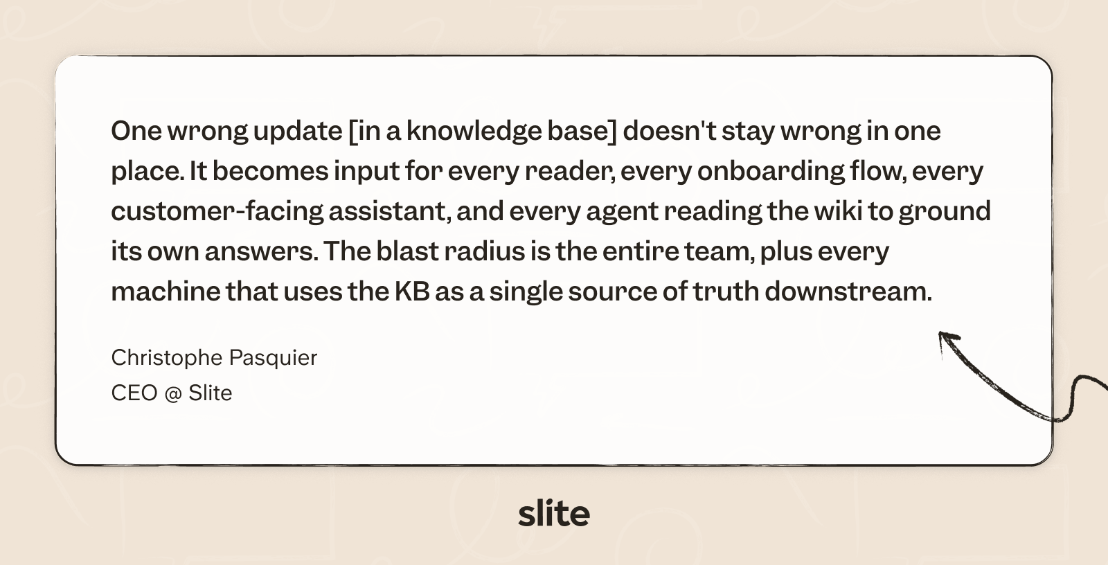 Blast radius of an agentic update in a shared knowledge base compared to a coding agent