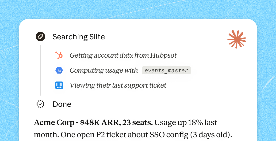 Slite Ask returning a sourced answer from the company knowledge base