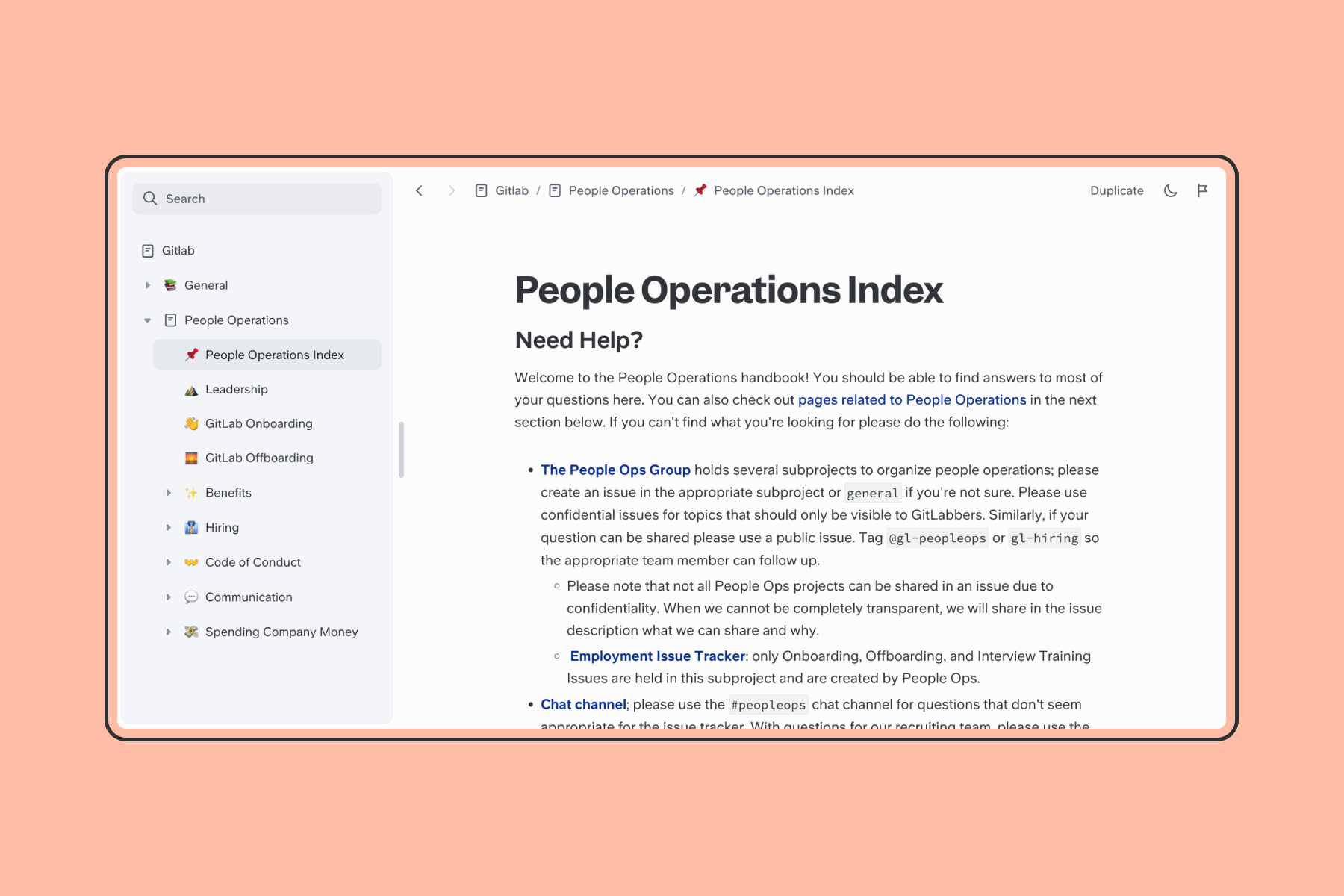 HR company wiki